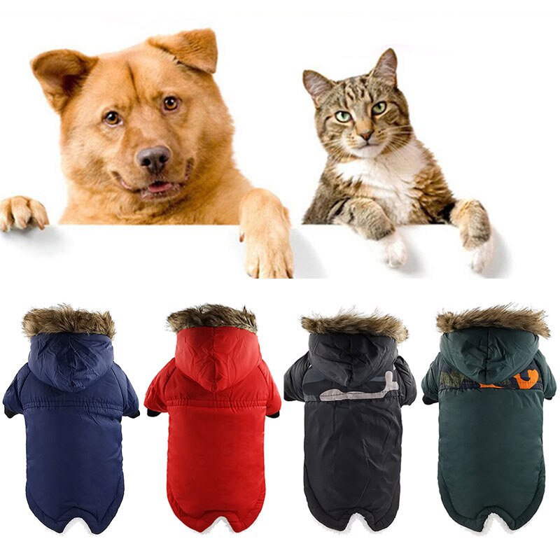 Winter Dog Clothing Coat Puppy Padded Jacket Cotton-padded Jacket Warm Two-leg Cotton Jacket Puppy Clothes For Small Medium Dog