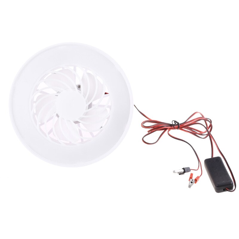 2in1 12V Ceiling Fan with LED Light Lamp Hanging Camping Tent Fan Lanterns for Outdoor Hiking Barbecue Home Dormitory