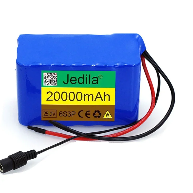 25.2V 20Ah 100% 18650 Battery Pack 6S3P 20000mAh Electric Bike Mopped/electric/lithium Ions Battery + Charger,