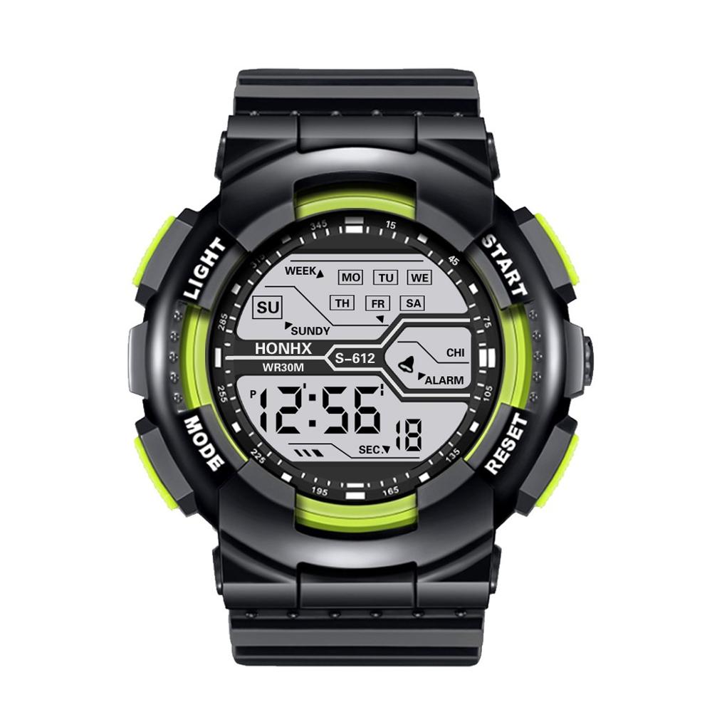 Herreur deluxe digital led smart date sport herre drenge udendørs business boutique elektronisk ur часы мужские: Gul