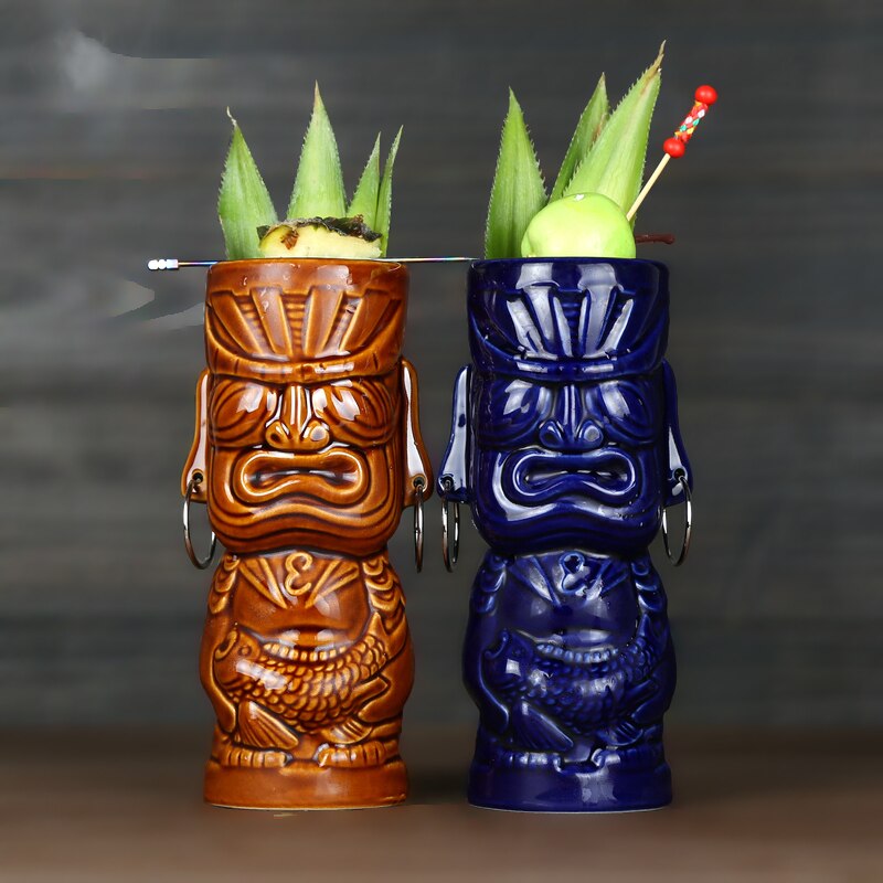 Persoonallisuus kaakkois-aasialainen tiki-kuppi kasvot keraaminen cocktaillasi totem cocktaillamuki tiki-kuppi  wf5081033
