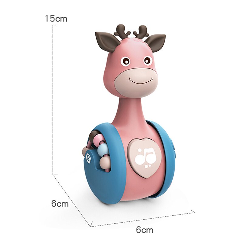 Sliding Deer Baby Tumbler Rattle Learning Education Toys Newborn Teether Infant Hand Bell Mobile Stroller Music Roly-poly Toy