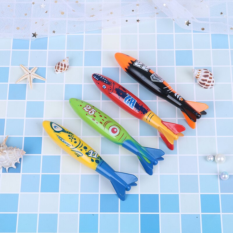 Funny Summer Torpedo Rocket Throwing Toy Swimming Pool Diving Game Toys Children Underwater Dive Toy