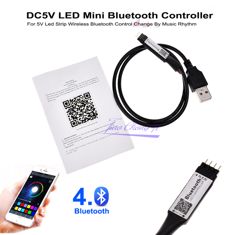 Mini Usb DC5V Bluetooth Led Rgb Controller Draadloze Ios/Android Bluetooth Rgbw Led Controller Voor 2835 5050 Rgb Led strip