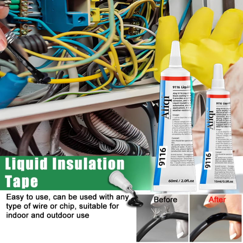 Liquid Electrical Tape Waterproof Insulation Paste Sealant Home Fix Line Glue for Wires, Cables Repair Adhesives Sealers