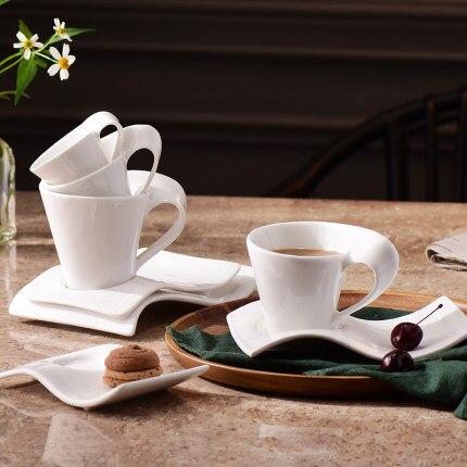 Casamento 70ml-220ml Europeu Copo Caneca de Leite de Cerâmica Xícara de Café E Pires de Chá Da Tarde xícara de café Conjunto