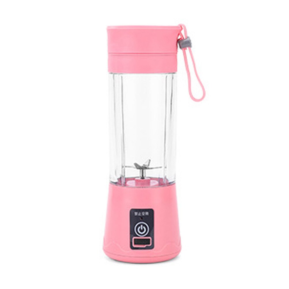 380Ml Draagbare Blender Mixer Elektrische Juicer Machine Smoothie Blender Mini Keukenmachine Persoonlijke Blender Beker Sap Blenders: Pink 4 blades