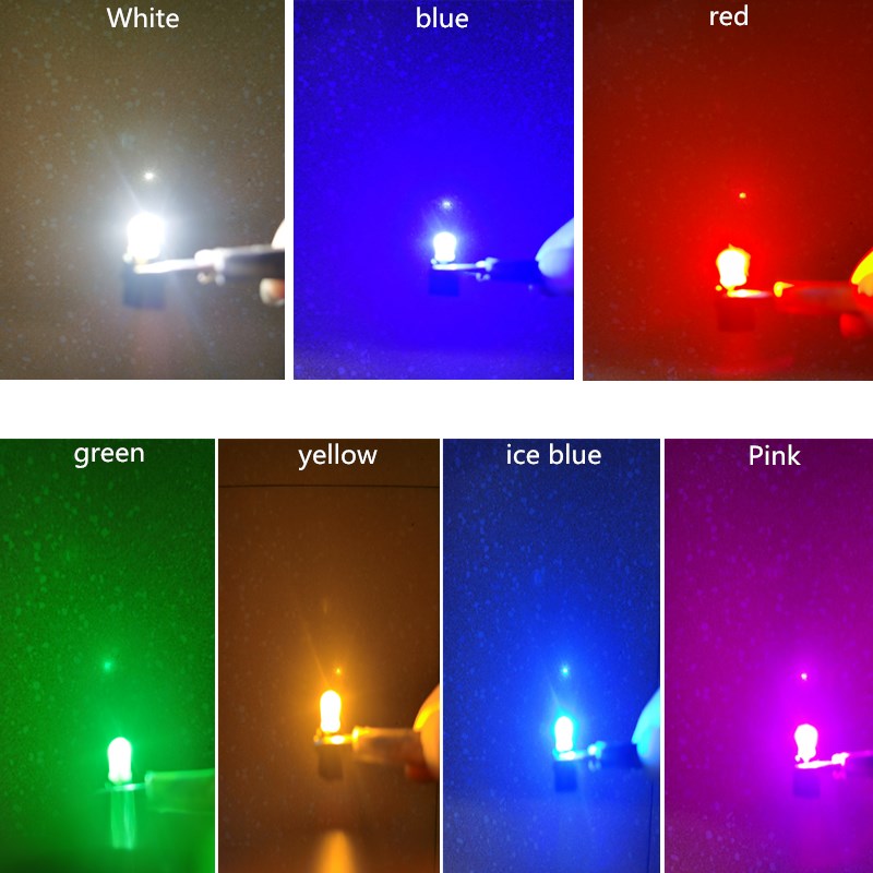 10 stk.  t5 t6.5 w1.2w led-pærer til biler, modificeret lampe, instrumentbræt og instrumentbelysning, 12v hvide, ravrøde, isblå panellamper til biler