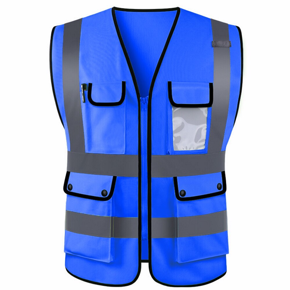 neueste Arbeiter Hohe Sichtbarkeit Sicherheit Weste Jacke Nacht Sicherheit Reflektierende Weste: Blau