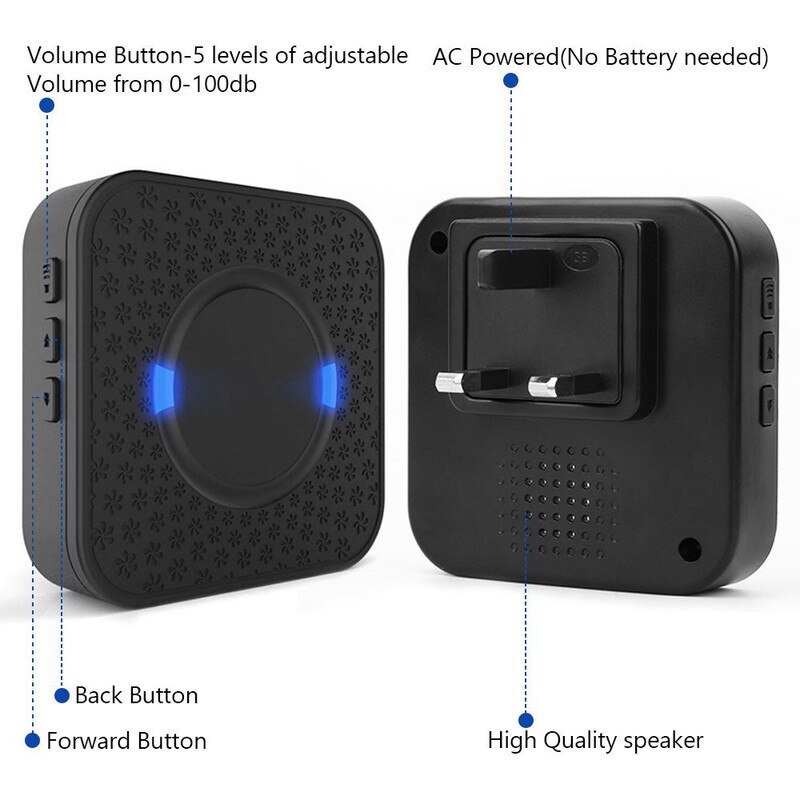 Wireless Doorbell Smart Home Door Bell Waterproof With 62 Ringtones Hole Free Installation For Home I.751560611 - View #10