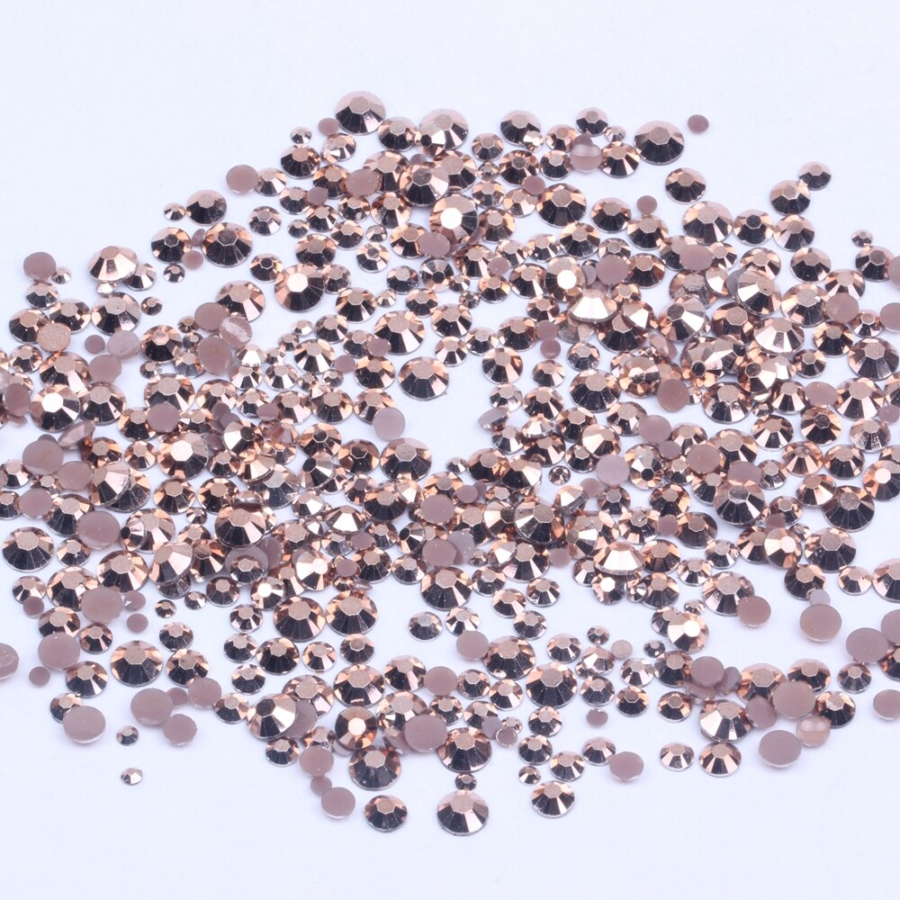 Hars strass steentjes niet-fixerend koper  ab 1000 stuks 2-5mm ronde platte achterkant diamanten applicaties voor ambachtelijke stoffen trouwjurken