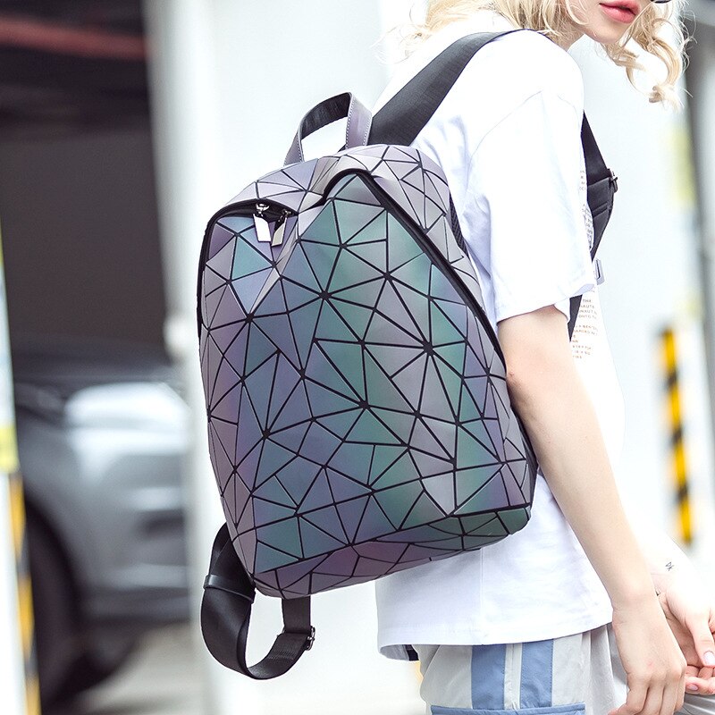 DIOMO lumineux irrégulier Triangle grande capacité école voyage sac à dos pour les femmes sac à dos femme ordinateur portable sac à dos coréen