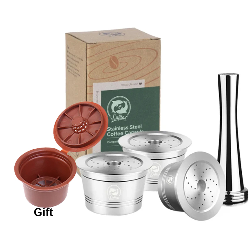 Reusable Coffee Filter Capsule for Caffitaly S21 Machine Refillable Plastic Stainless Steel Coffee Pods Fit 3 Corações Cafeteira: Clear