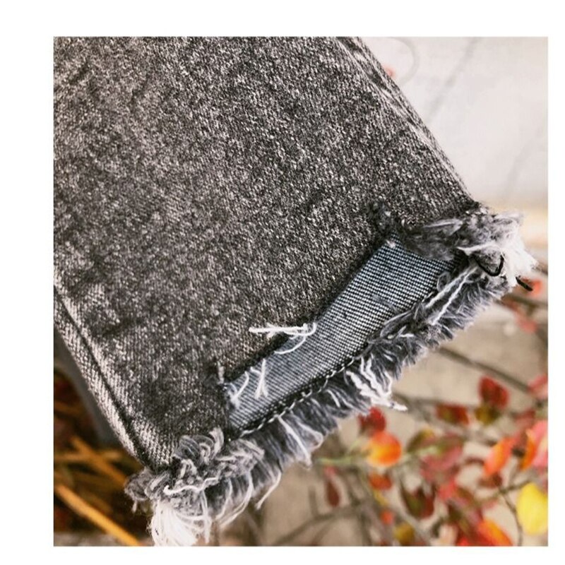 Pantalones vaqueros rasgados negros para niña, pantalones informales de mezclilla para niña de 2, 3, 4, 5, 6, 7 y 8 años, Primavera y Año ,