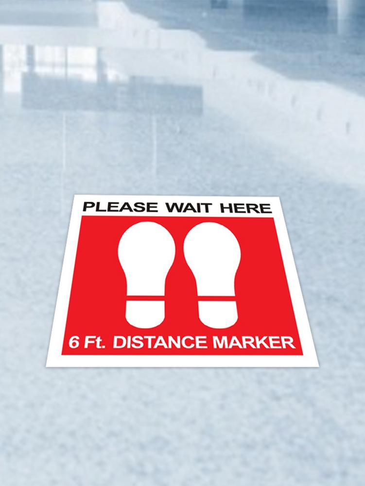 Please Practice Keep Distance Floor Sign 6 Ft. Distance Marker PVC Decal Sticker For Hospital Malls Bathrooms Public Areas