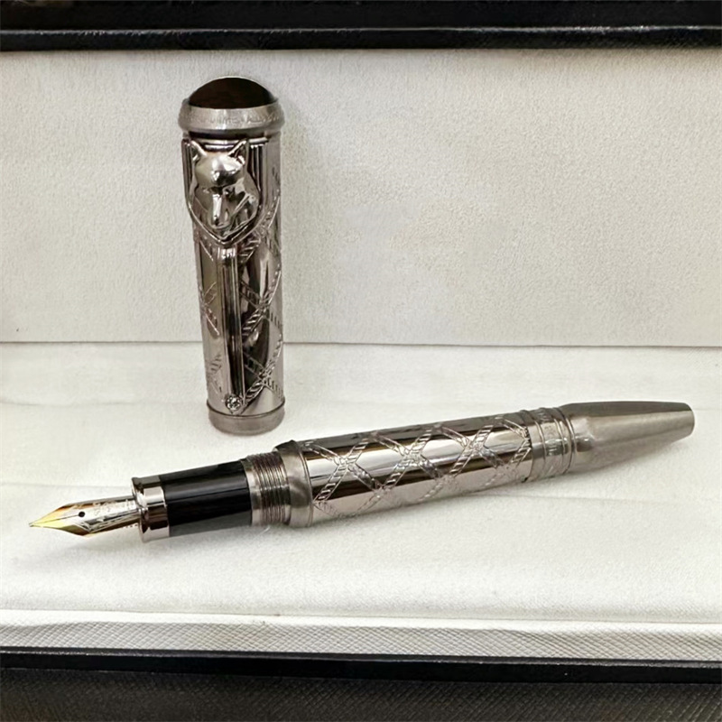 M grand écrivain Rudyard Kipling stylos à bille roulante fontaine encre luxe écriture papeterie avec tête de loup