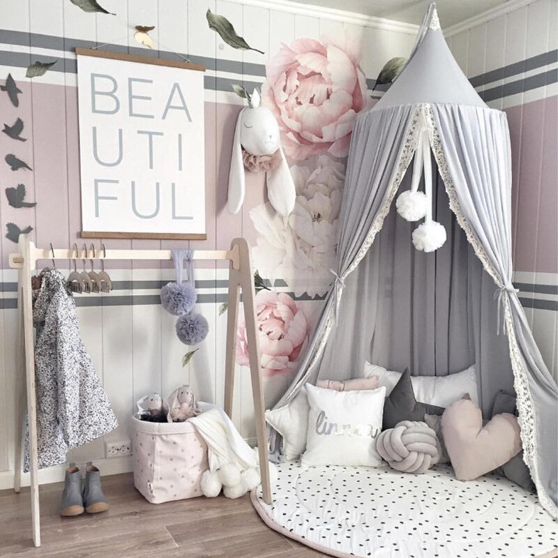 Chiffon Lace Nordic Style INS Children&#39;s Tent Simple Baby Mosquito Netting Home Decoration Cute Lovely Net Tent