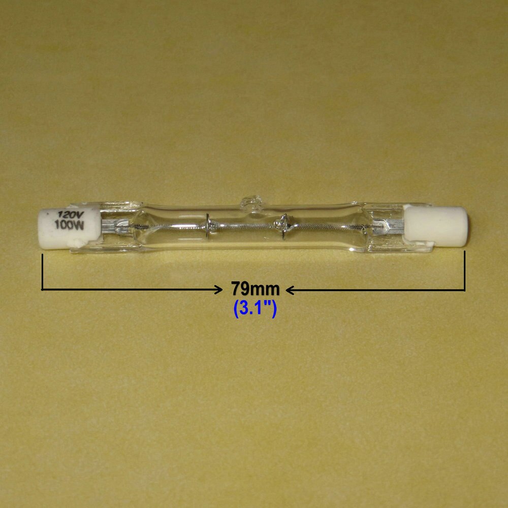 10PK HALOGEN LIGHT BULB 120V 100W 100 WATT J TYPE T3 79mm (R7s) Halogen Bulbs