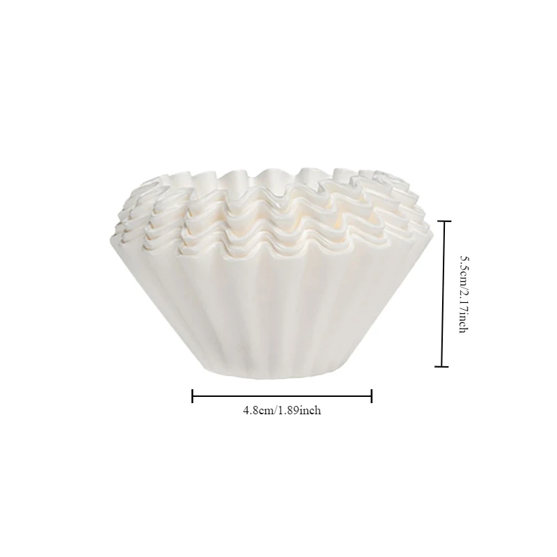50pcs Pour Over Coffee Filter Papers 50 Sheets; Fits B75 Coffee Dripper & 1-2 Cups Wave Dripper coffee filter papers
