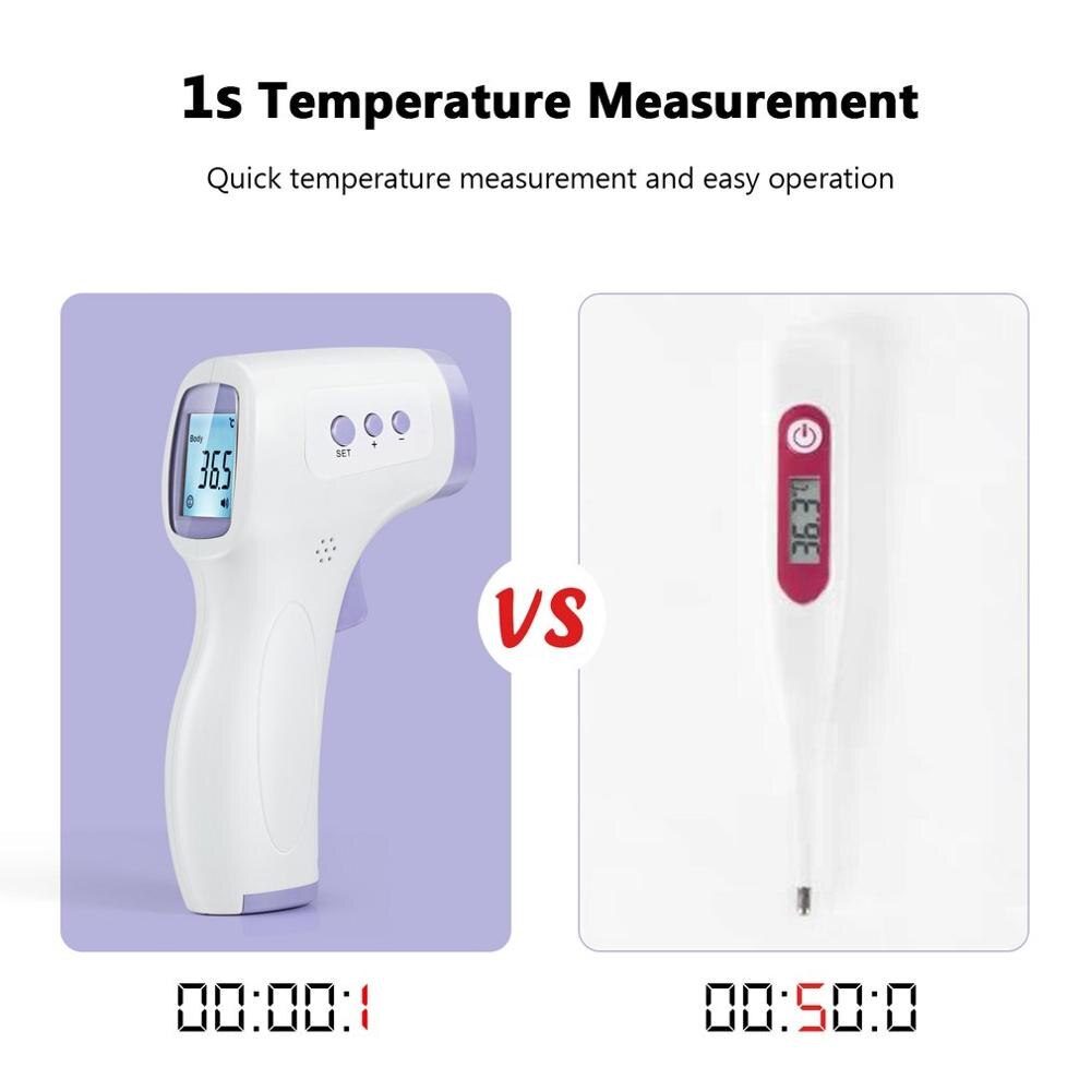 Infrarødt termometer berøringsfrit digitalt pandetermometer lcd-baggrundsbelysning til voksen/børn/baby