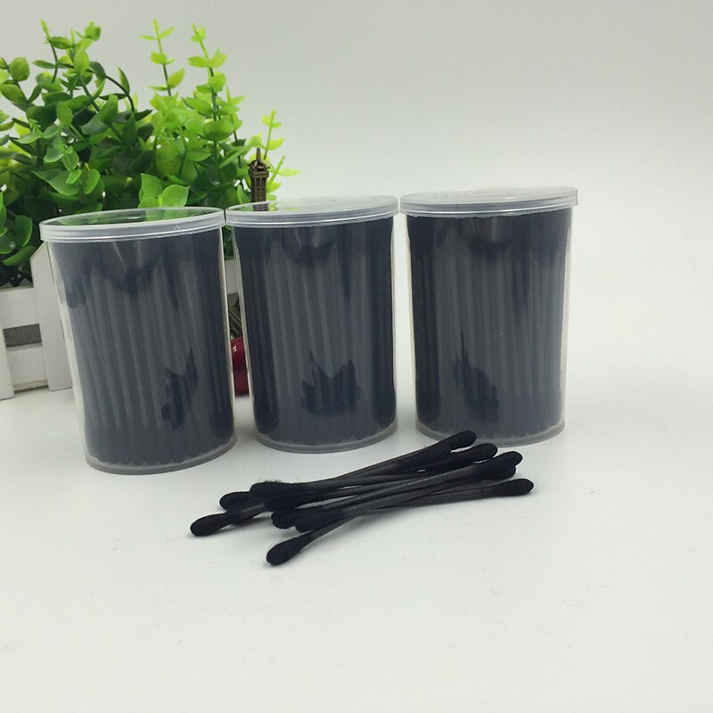 2 Packs Cotton Swab Black Bamboo Charcoal Cosmetic Remover Double Head Makeup Maquiagem Applicator Makeup Tool Accessories
