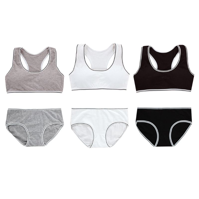 Teenager Young Girls Bra Teens Girl Underwear Puberty Student Training Bra Underwear Set