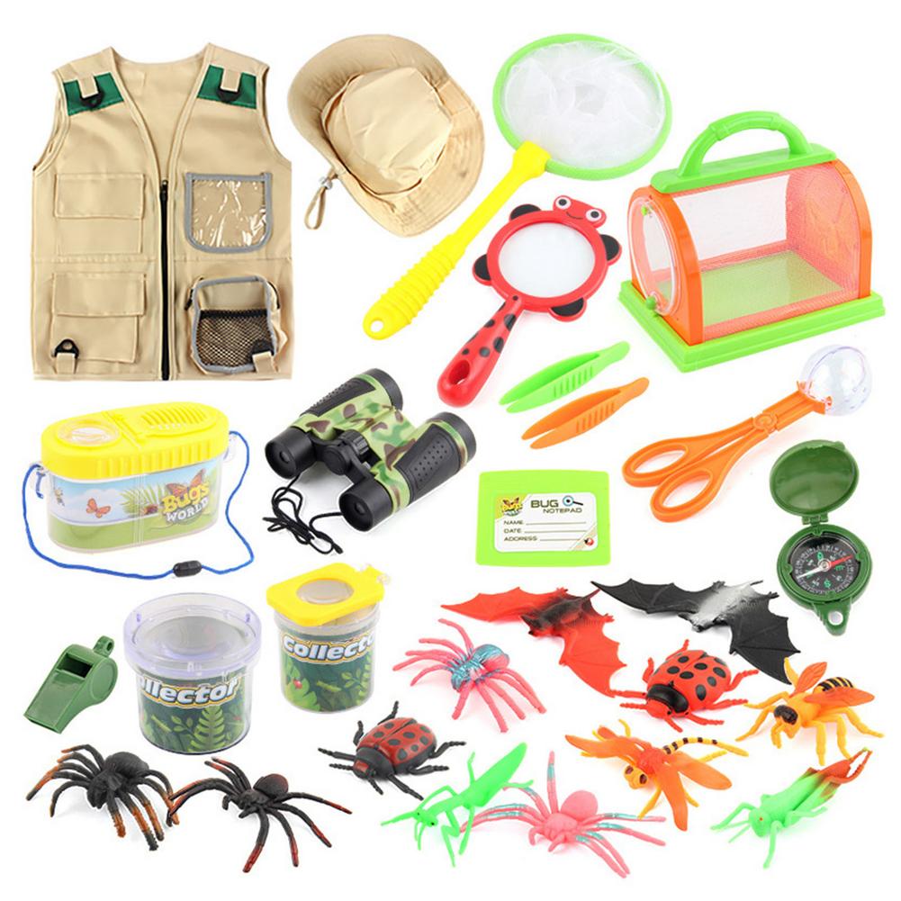 Kids Outdoor Explorer Kit Outdoor Avontuur Camping Speelgoed Voor Kids Cargo Vest Hoed Bug Vangen Kit Avontuur Speelgoed