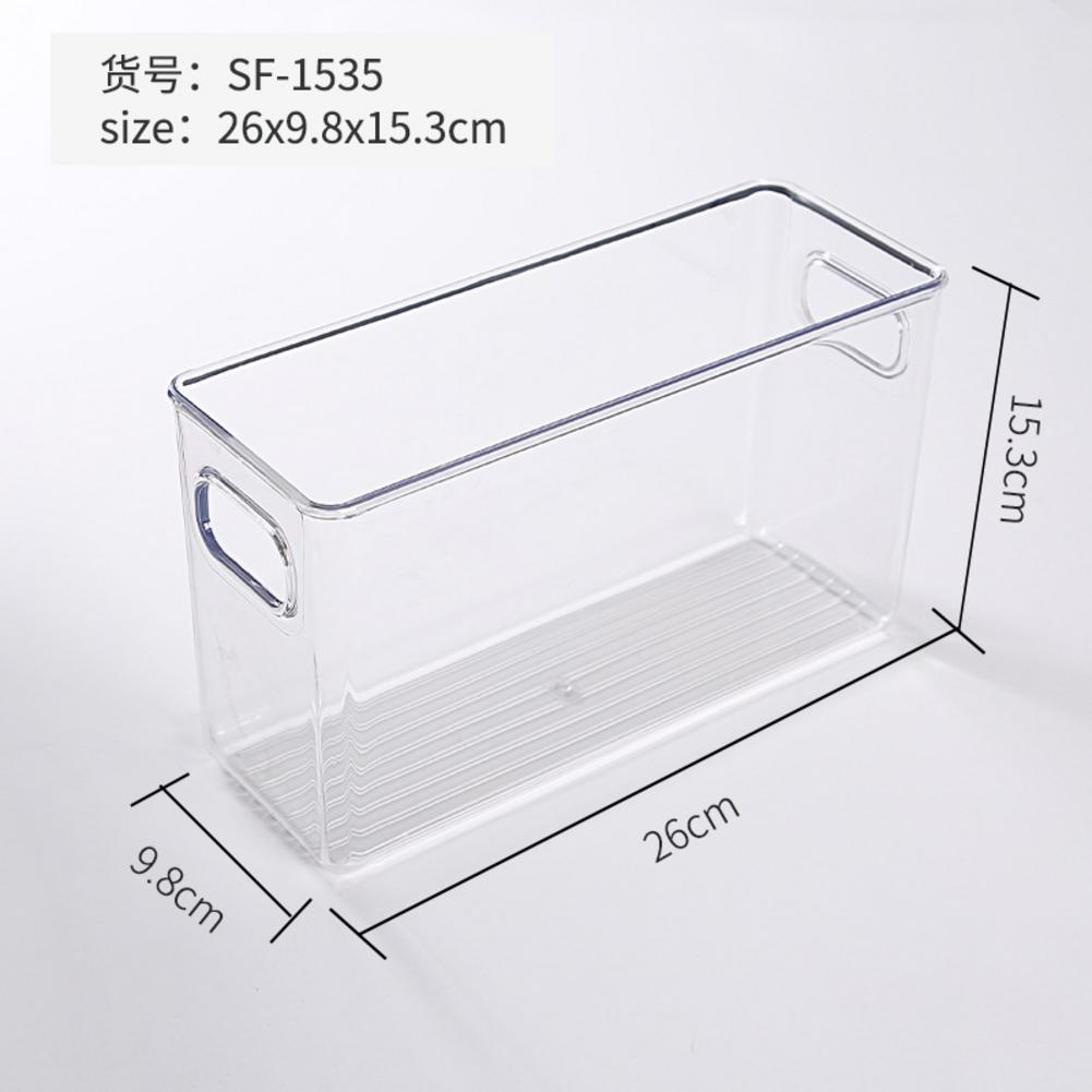 Refrigerator Storage Box Clear Plastic Food Container Rack Space Save Organizer for Kitchen Countertops Cabinets Refrigerator: 26x9.8x15.3cm