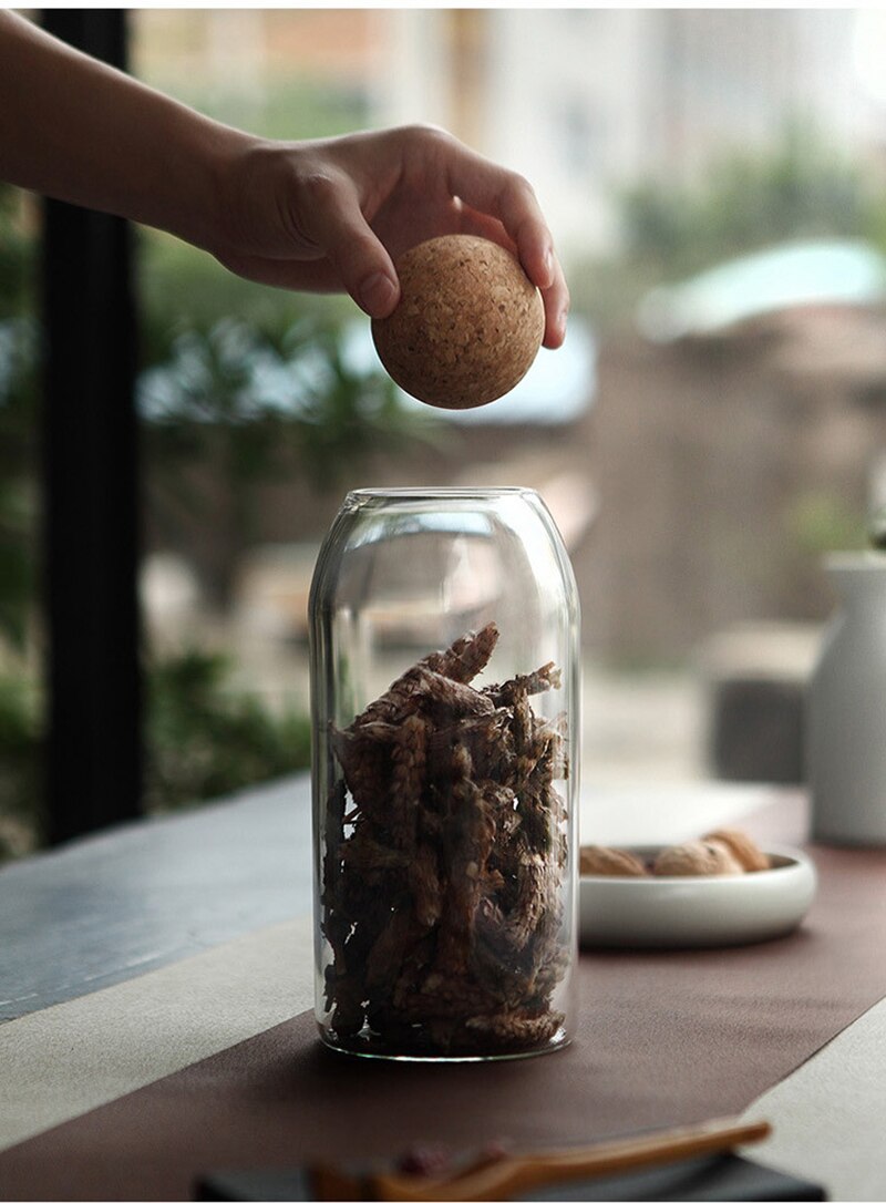 kitchen glass storage bottles,bulk products Jars with lid spices Sugar tea coffee container receive Organizer Cans