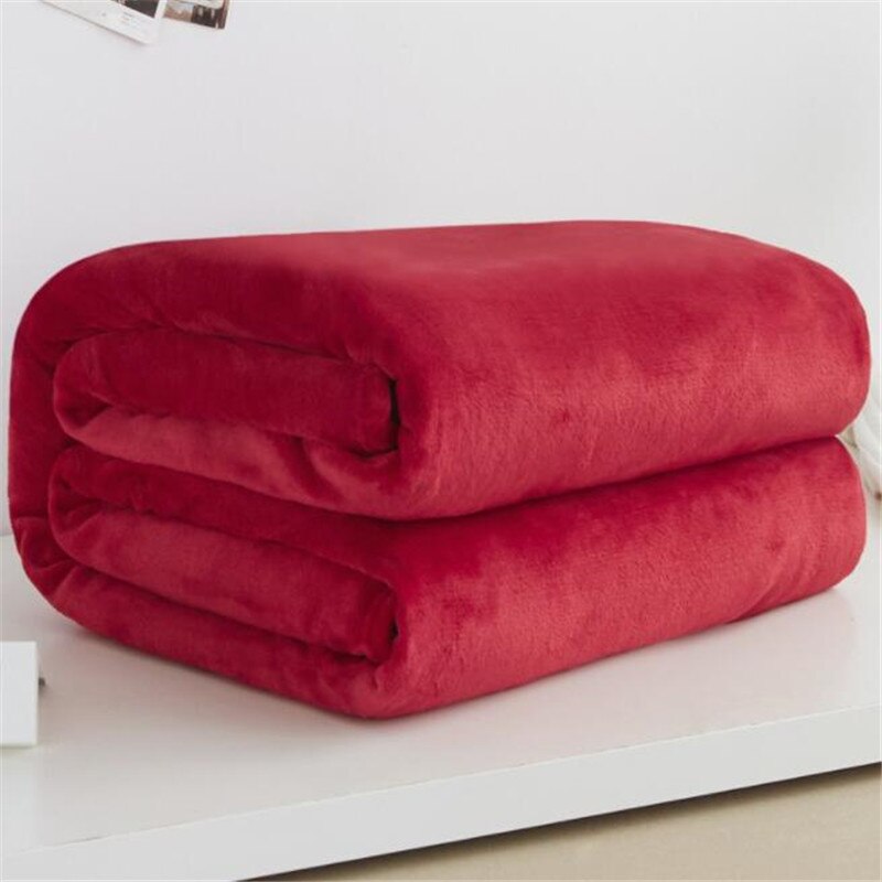 Velour behageligt husholdningstæppe efterår og vinter superblød, hold varm sofa baby tæppestørrelse: Rød