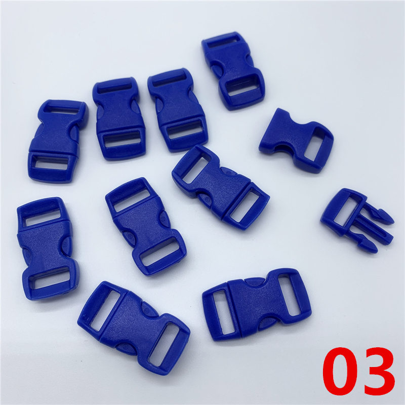10 sztuk/partia 10mm boczne zwolnienie klamra zakrzywione spadochron 550 bransoletka Paracord dla obroża pasek taśmy odkryty obóz: 03