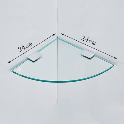 Bathroom glass shelf corner tripod bathroom corner shelf storage shelf kitchen shelf bedroom shelf: 24cm