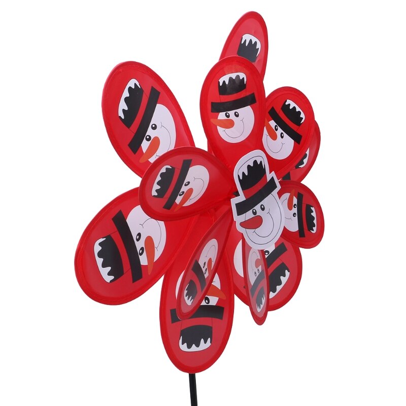 1 pieza de doble capa Santa Claus molino de viento Spinner Whirligig Home Yard decoración de