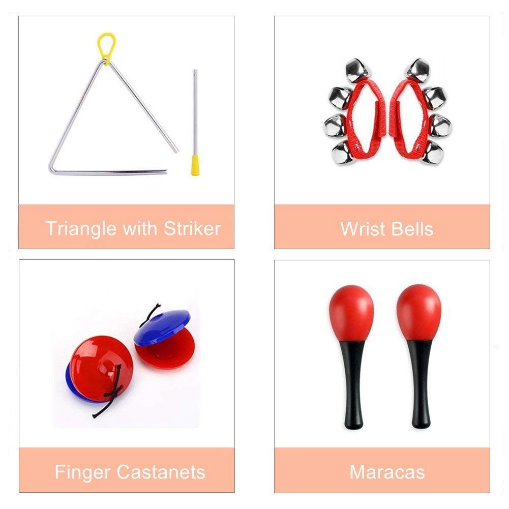 Ensemble d&#39;instruments de musique pour enfants, 22 pièces, jeu de Percussion, bracelet rythme, d&#39;anniversaire