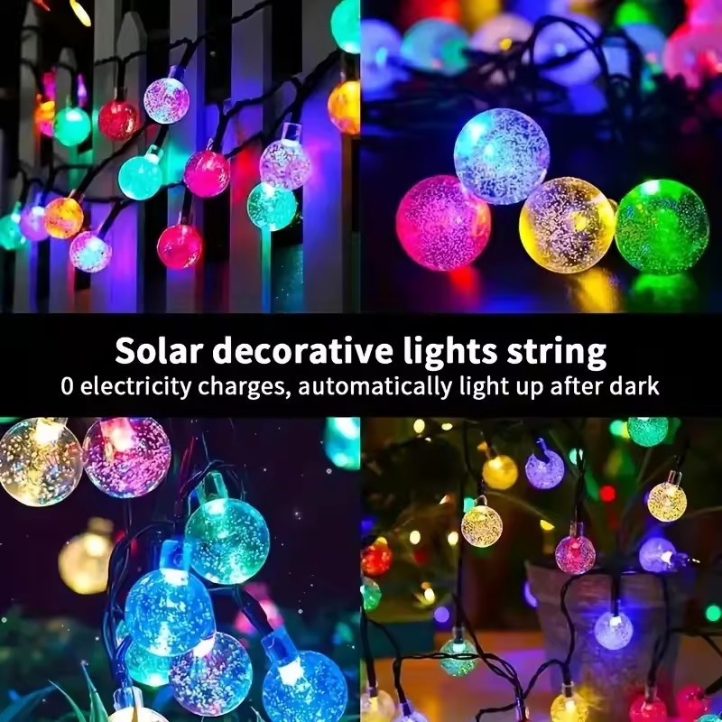 Solar Bubble Ball Light Lichtslingers Outdoor Crystal Globe LED Kerstverlichting Tuinfeest Pasen Kerst Bruiloft Decoraties