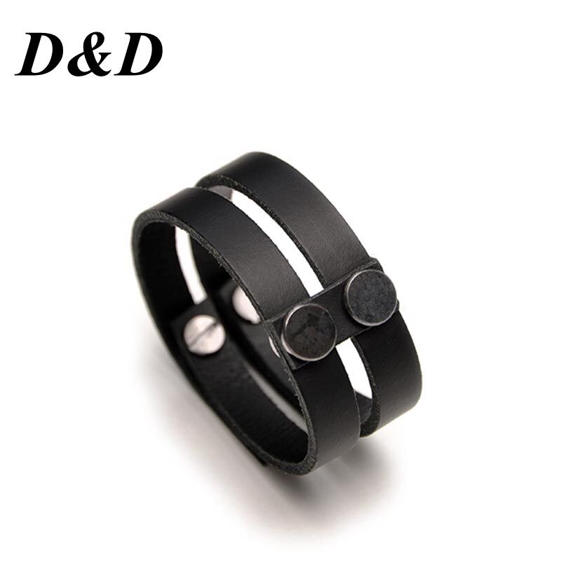 D&d sorte punk armbånd til kvinder armbånd justerbar længde bohemia mandlige smykker punk pulseir: 4