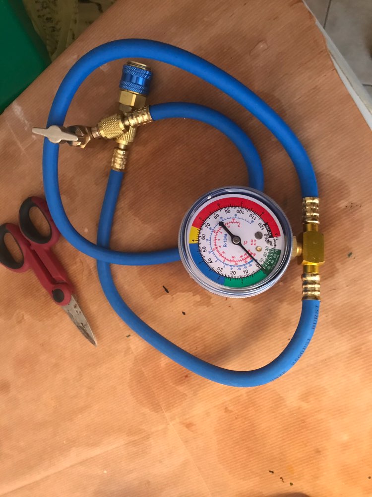 A/C R134A Refrigerant Recharge Hose Low Pressure Gauge Easy Opener Car Air Conditioning Port Can Tap Valve Bottle Adapter R134: Default Title