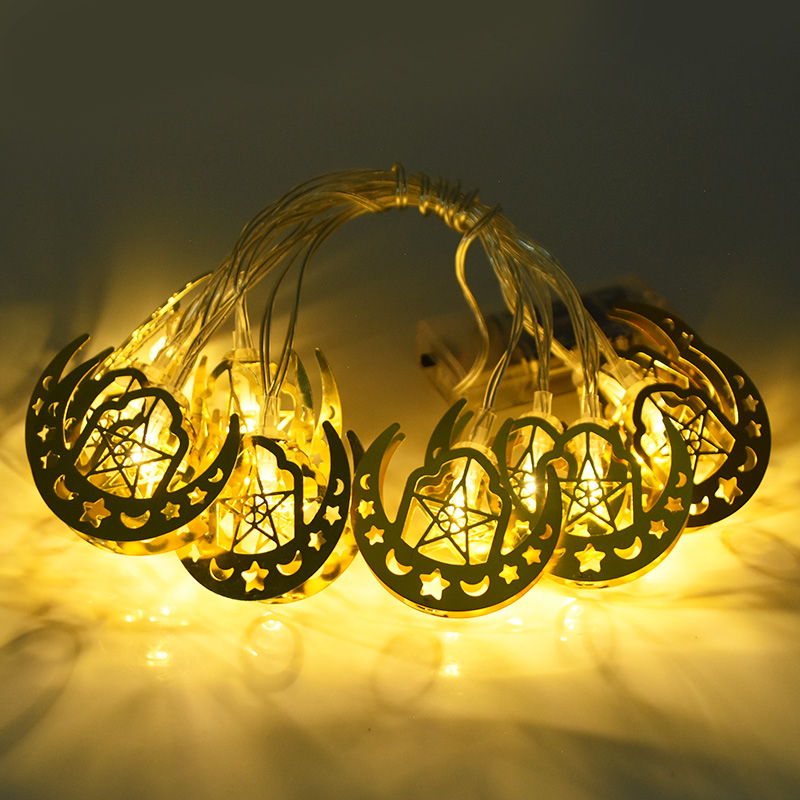 Ramadan Decoration Plastic Lantern Led String Lights Ramadan Kareem Decor Eid Mubarak Al-Fitr Eid Festival Party Supplies: light yellow