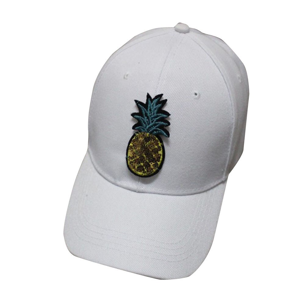 Outdoor Men Women Baseball Tennis Caps Pineapple Embroidery Adjustable Snapback Hats comfortable to wear 0824: White