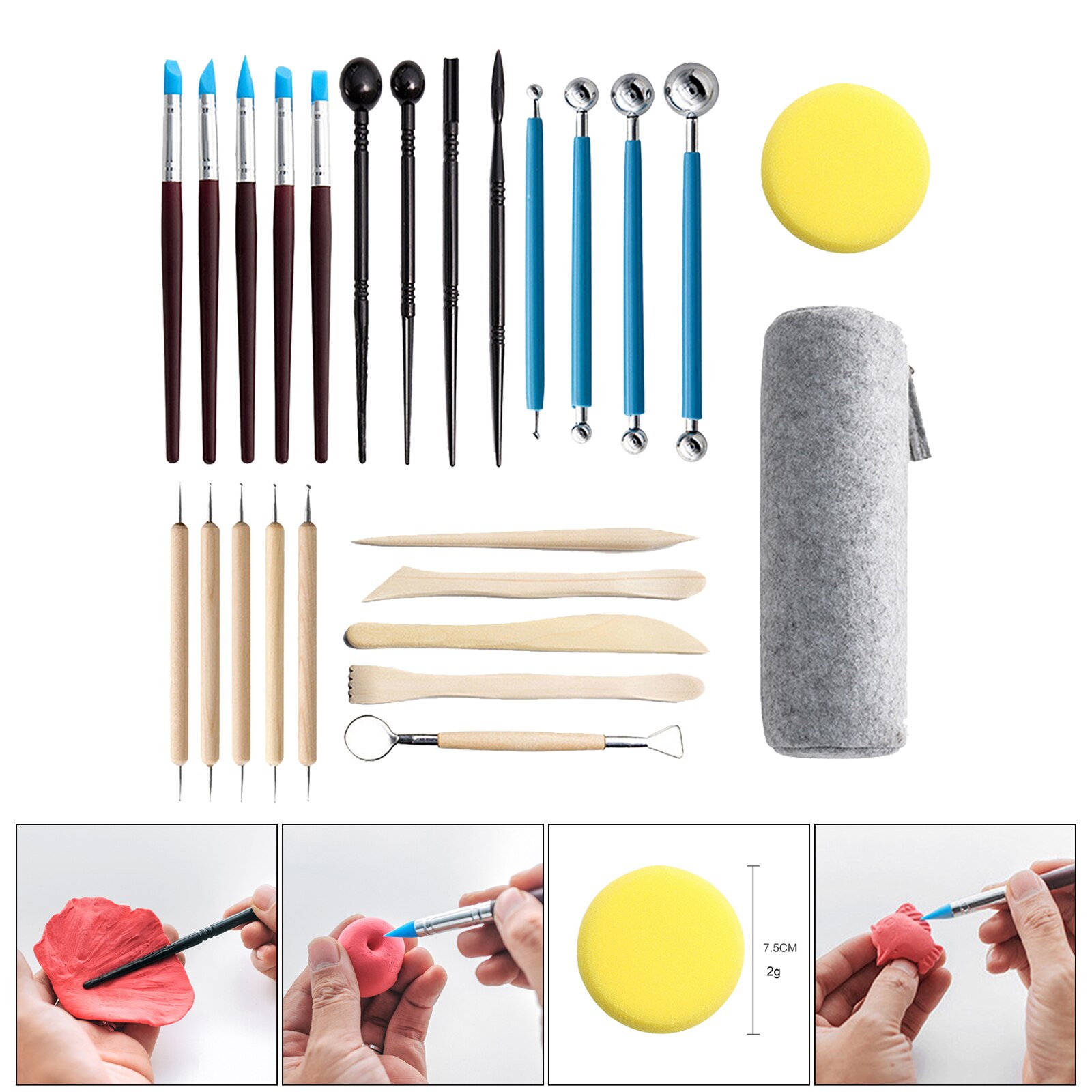 Conjunto de utensilios de arcilla polimérica para modelado, herramienta para esculpir y proyectos de modelado de cerámica, 25 uds.