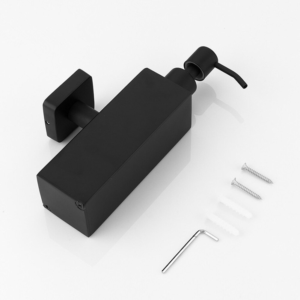 200ml Wall Mounted Pumps Stainless Steel Lotion Pump Home Bath Black Coated Boston Round Soap Dispenser Bathroom Supply