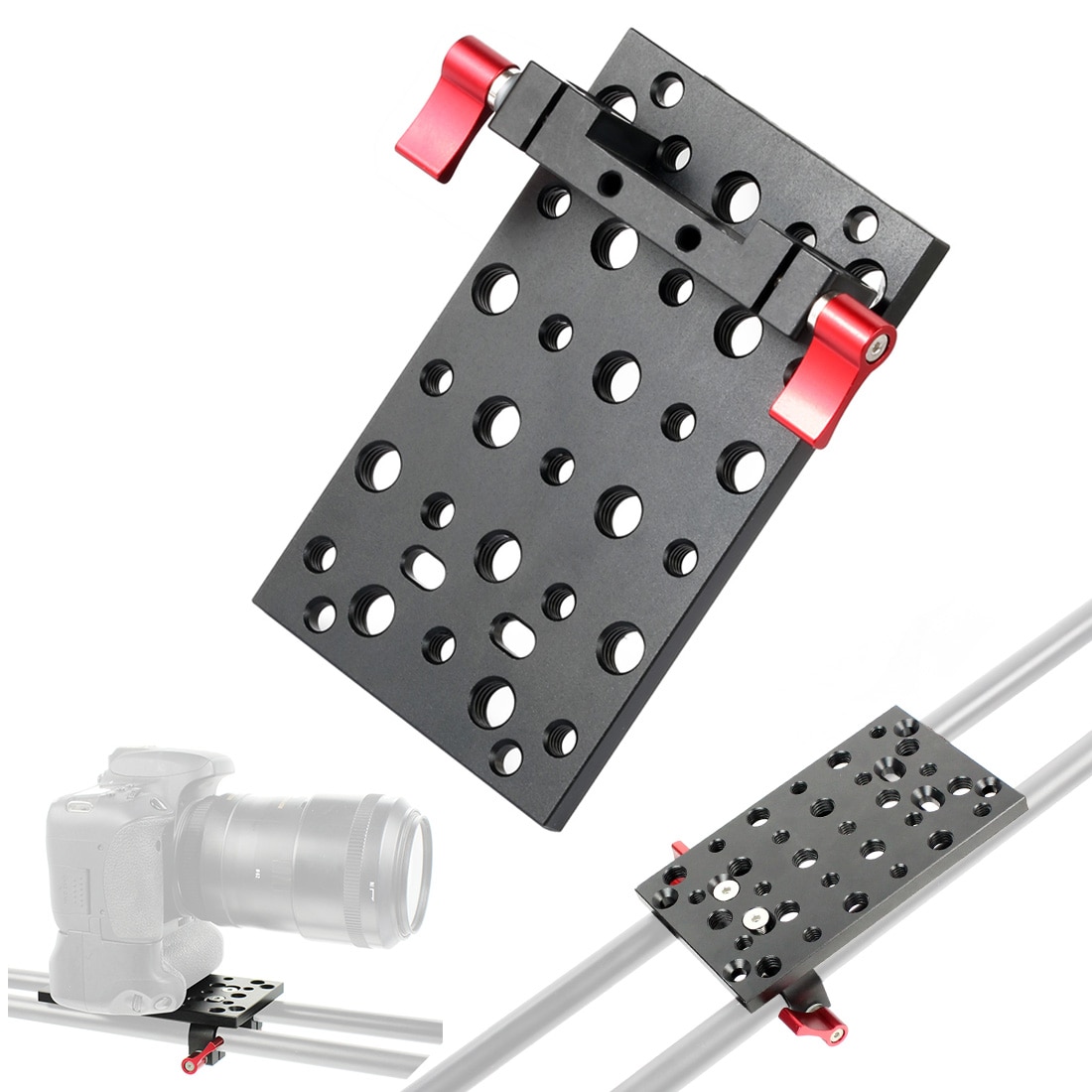 Riel de sujeción de varilla para cámara Raiblock Dovetail, placa fácil de 19mm y 15mm, montaje de queso, cambio rápido, 1/4, 3/8