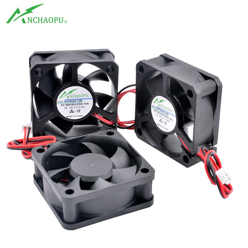 ACP5020 5Cm 50Mm Fan 50X50X20Mm DC5V 12V 24V 2pin Koelventilator geschikt Voor Chassis Voeding Lader Printer Inverter