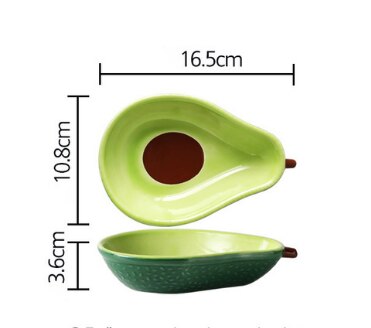 1 stk kæmpe sød avocado form keramisk frugtsalat tallerken snack skål ris suppe skål bordservice forsyninger 6.5 tommer wf: Avocado-a