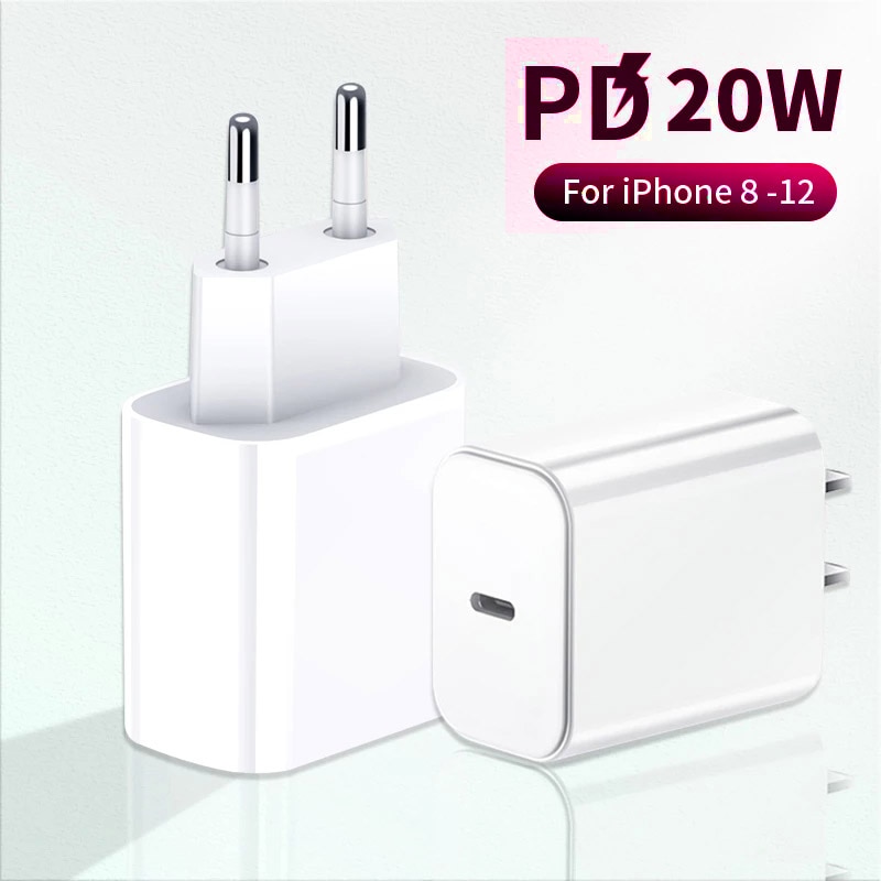 20W Fast Charger for iPhone 12 Pro Max 11 12 Mini XR XS X 8 Plus PD Charging USB C Charger Adapter for iPad Pro Air 4 20 W