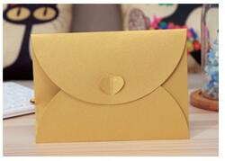 Retro Liefde Brief Aftrek Envelop Creatieve Romantische Liefdesbrief Envelop Verdikking 250 Gram Parel Envelop Tas 10 stks/partij: Gold