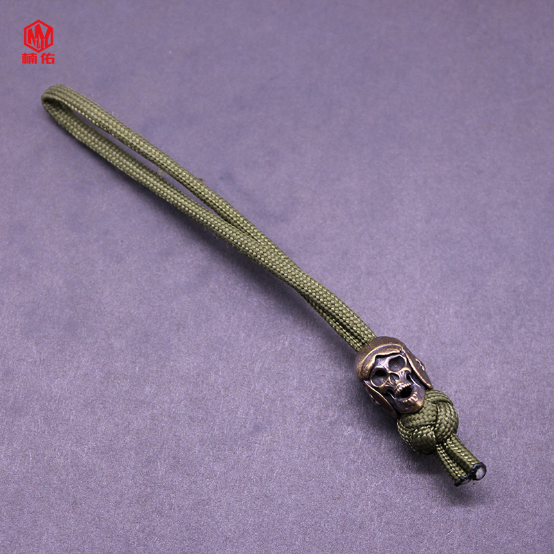 1PC Retro Brass Copper Knife Beads Paracord Beads Devil White Copper Lanyard Pendants Accessories: green