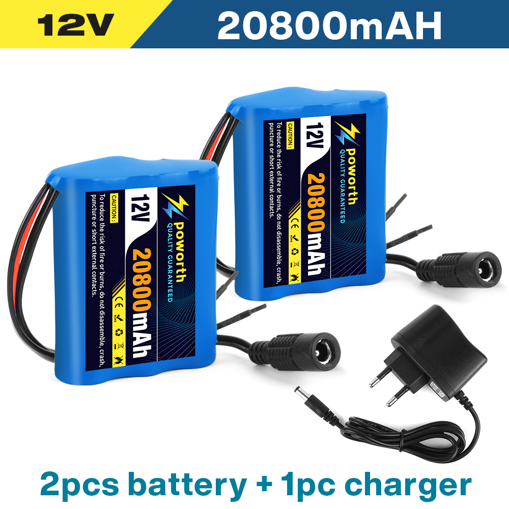 12V 20800mAh 100% nouvelle plaque de Protection 3S1P 12V 20.8Ah batterie 18650 Lithium ion DC 12.6V batterie Super Rechargeable + chargeur