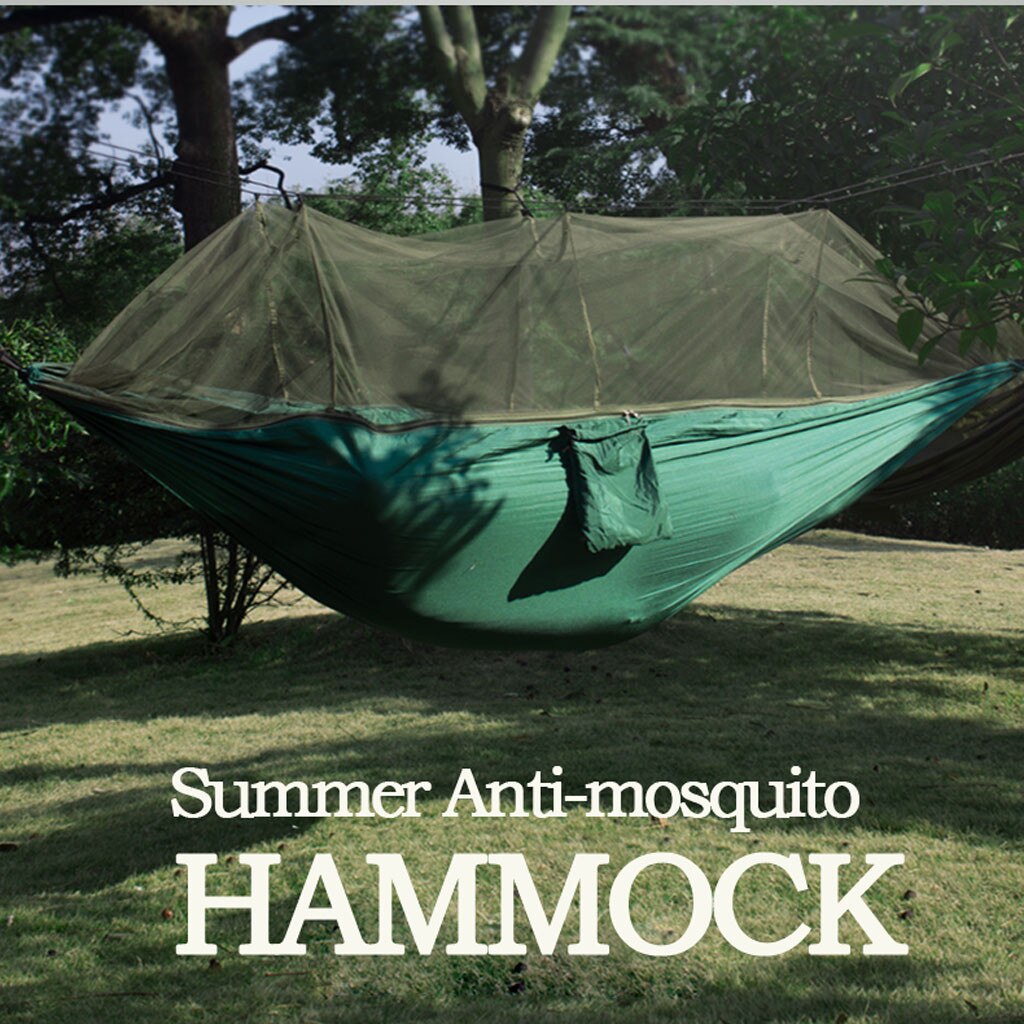 Hamaca al aire libre doble mosquitera bolsa de almacenamiento hamaca hebilla de hamaca cordón traje al aire libre Camping # YL5
