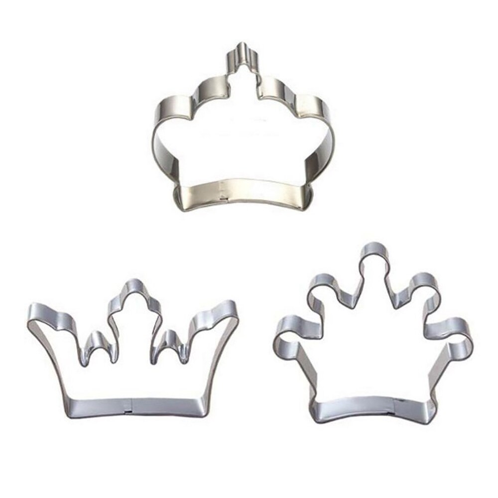 3Pc Unieke Prins Prinses Kroon Cookie Cutter Rvs Diy Cakevorm Cake Decorating Gereedschap Kichen Gereedschap Cuisine: Default Title